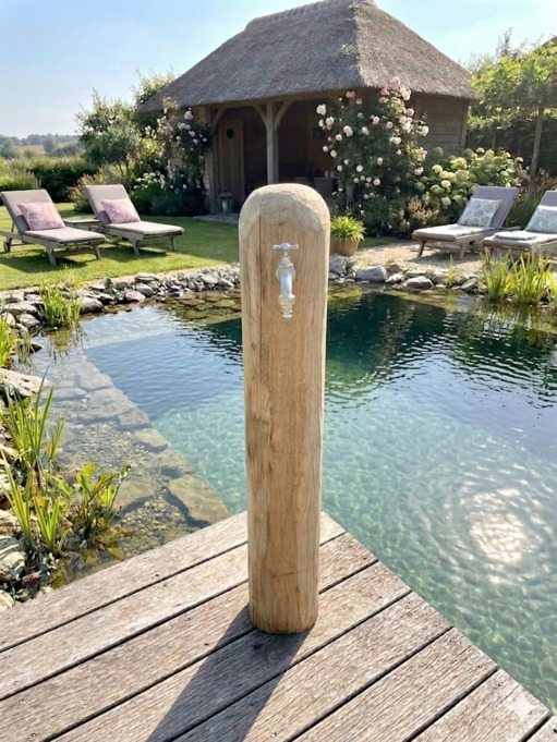 Houten hydrant ROND