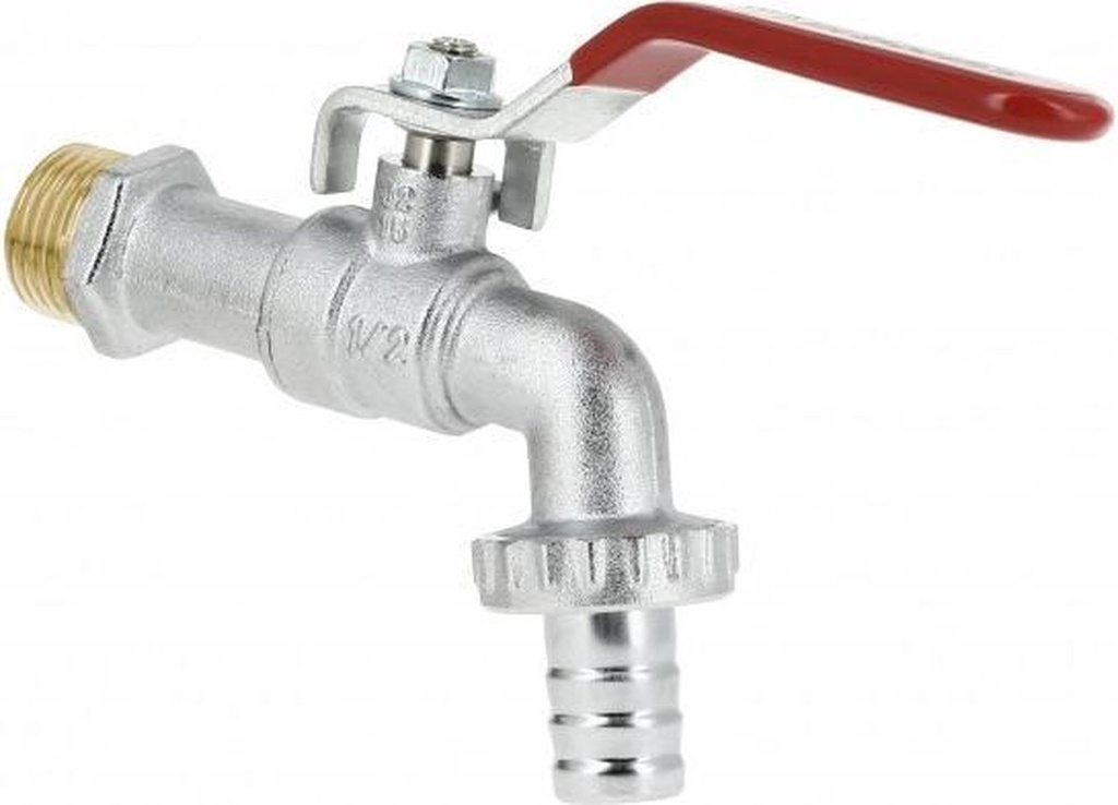 Brass ball valve + hose swivel 1/2” M